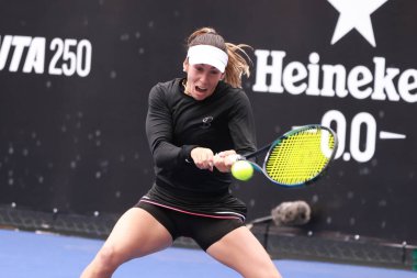 Sao Paulo (SP), 09 / 06 / 2025 - İspanyol oyuncu Alicia Herrero Linana ile Yunan oyuncu Valentina Grammatikopoulou arasında Sao Paulo 'daki SP Açık' ta oynanan karşılaşma. (leco viana\ yeni2))  