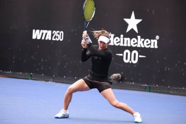 Sao Paulo (SP), 09 / 06 / 2025 - İspanyol oyuncu Alicia Herrero Linana ile Yunan oyuncu Valentina Grammatikopoulou arasında Sao Paulo 'daki SP Açık' ta oynanan karşılaşma. (leco viana\ yeni2))  