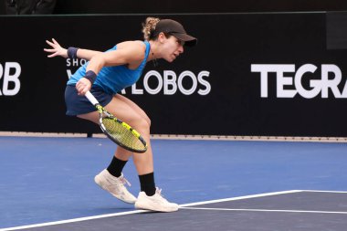 Sao Paulo (SP), 6 Eylül 2025 - Brezilyalı Grana Pedretti ile Arjantinli Victoria Bosio arasındaki maç, Sao Paulo 'daki SP Açık' ta, 6-14 Eylül tarihleri arasında Villa-Lobos Park 'ta gerçekleşmiştir. (leco viana\ yeni2)) 