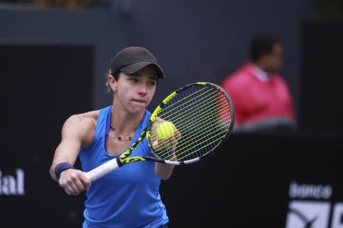 Sao Paulo (SP), 6 Eylül 2025 - Brezilyalı Grana Pedretti ile Arjantinli Victoria Bosio arasındaki maç, Sao Paulo 'daki SP Açık' ta, 6-14 Eylül tarihleri arasında Villa-Lobos Park 'ta gerçekleşmiştir. (leco viana\ yeni2)) 