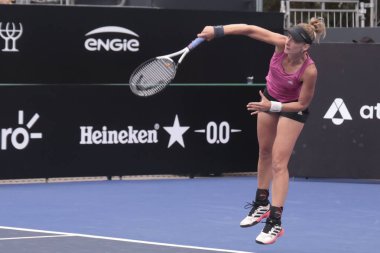 Sao Paulo (SP), 6 Eylül 2025 - Brezilyalı Grana Pedretti ile Arjantinli Victoria Bosio arasındaki maç, Sao Paulo 'daki SP Açık' ta, 6-14 Eylül tarihleri arasında Villa-Lobos Park 'ta gerçekleşmiştir. (leco viana\ yeni2)) 