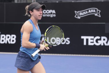 Sao Paulo (SP), 6 Eylül 2025 - Brezilyalı Grana Pedretti ile Arjantinli Victoria Bosio arasındaki maç, Sao Paulo 'daki SP Açık' ta, 6-14 Eylül tarihleri arasında Villa-Lobos Park 'ta gerçekleşmiştir. (leco viana\ yeni2)) 