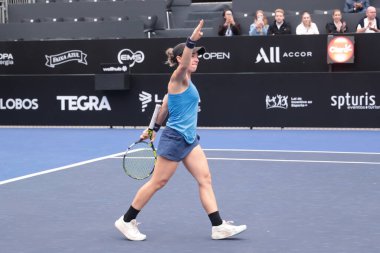 Sao Paulo (SP), 6 Eylül 2025 - Brezilyalı Grana Pedretti ile Arjantinli Victoria Bosio arasındaki maç, Sao Paulo 'daki SP Açık' ta, 6-14 Eylül tarihleri arasında Villa-Lobos Park 'ta gerçekleşmiştir. (leco viana\ yeni2)) 