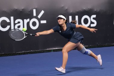 Sao Paulo (SP), 6 Eylül 2025 - Dutchwoman Lian Tran ve Bolivian Noelia Zeballos arasındaki maç, Sao Paulo 'daki SP Açık' ta, 6-14 Eylül tarihleri arasında Villa-Lobos Park 'ta gerçekleşmiştir. (leco viana\ yeni2))   