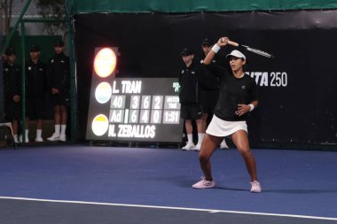 Sao Paulo (SP), 6 Eylül 2025 - Dutchwoman Lian Tran ve Bolivian Noelia Zeballos arasındaki maç, Sao Paulo 'daki SP Açık' ta, 6-14 Eylül tarihleri arasında Villa-Lobos Park 'ta gerçekleşmiştir. (leco viana\ yeni2))   