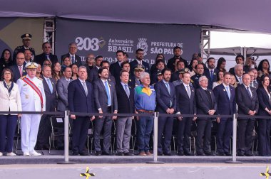 Sao Paulo (sp), 09 / 07 / 2025 - Sao Paulo Tarcisio de freitas valisi, yasama meclisi başkanı andre do prado, Bakan Marcos Pontes, Sao Paulo Ricardo rahibelerinin belediye başkanı. (Marcelo estevao.) (Yeni 2.)