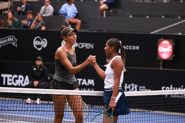 Sao Paulo (SP), 6 Eylül 2025 - Brezilya 'lı Ana Cruz ile Fransız Yasmine Mansouri arasındaki maç, Sao Paulo' daki SP Açık 'ta, 6-14 Eylül tarihleri arasında Villa-Lobos Park' ta gerçekleşti. (leco viana\ yeni2))    