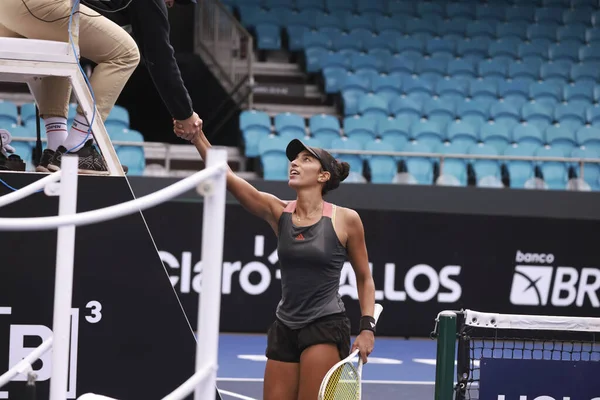 Sao Paulo (SP), 6 Eylül 2025 - Brezilya 'lı Ana Cruz ile Fransız Yasmine Mansouri arasındaki maç, Sao Paulo' daki SP Açık 'ta, 6-14 Eylül tarihleri arasında Villa-Lobos Park' ta gerçekleşti. (leco viana\ yeni2))    