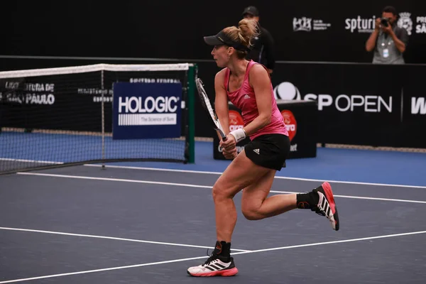 Sao Paulo (SP), 6 Eylül 2025 - Brezilyalı Grana Pedretti ile Arjantinli Victoria Bosio arasındaki maç, Sao Paulo 'daki SP Açık' ta, 6-14 Eylül tarihleri arasında Villa-Lobos Park 'ta gerçekleşmiştir. (leco viana\ yeni2)) 