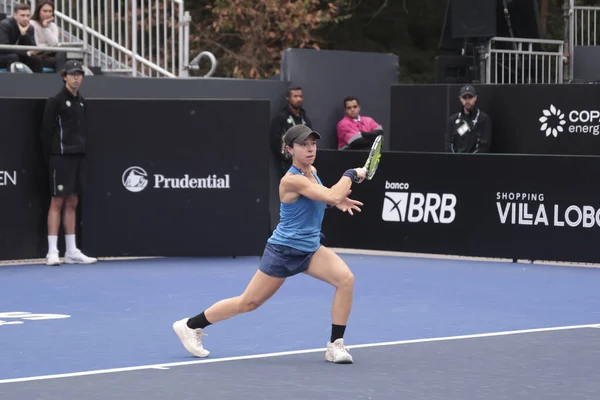 Sao Paulo (SP), 6 Eylül 2025 - Brezilyalı Grana Pedretti ile Arjantinli Victoria Bosio arasındaki maç, Sao Paulo 'daki SP Açık' ta, 6-14 Eylül tarihleri arasında Villa-Lobos Park 'ta gerçekleşmiştir. (leco viana\ yeni2)) 