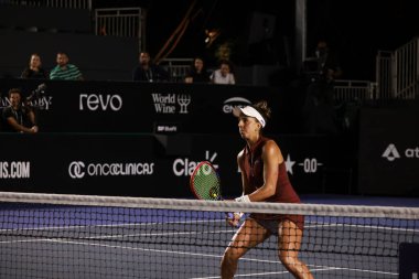 Sao Paulo (SP), 8 Eylül 2025 - Brezilyalı oyuncular Ana Candiotto ve Beatriz Haddad, Sao Paulo 'daki SP Open' da Ingrid Martins ve Laura Pigossi arasındaki ikili maç. (leco viana\ yeni2))    