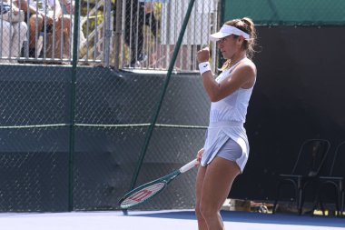 Sao Paulo (SP), 8 Eylül 2025 - Sao Paulo 'da oynanan SP Açık' ta Arianne Hartono (Ned) ile Solana Sierra (Arg) arasındaki maç, Villa-Lobos Park 'ta oynanan SP Açık. (leco viana\ yeni2))      