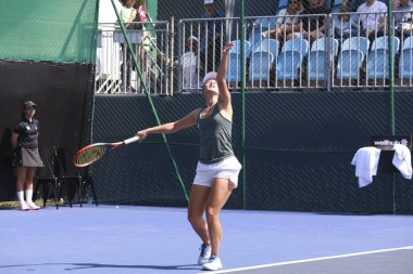 Sao Paulo (SP), 8 Eylül 2025 - Sao Paulo 'da oynanan SP Açık' ta Arianne Hartono (Ned) ile Solana Sierra (Arg) arasındaki maç, Villa-Lobos Park 'ta oynanan SP Açık. (leco viana\ yeni2))      