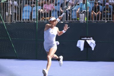 Sao Paulo (SP), 8 Eylül 2025 - Sao Paulo 'da oynanan SP Açık' ta Arianne Hartono (Ned) ile Solana Sierra (Arg) arasındaki maç, Villa-Lobos Park 'ta oynanan SP Açık. (leco viana\ yeni2))      