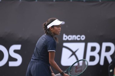 Sao Paulo (SP), 8 Eylül 2025 - Villa-Lobos Park 'ta oynanan SP Open' da Ana Sofia Sanchez (MEX) ile Tiantsoa Rakotomanga Rajaonah (FRA) arasındaki maç. (leco viana\ yeni2))   