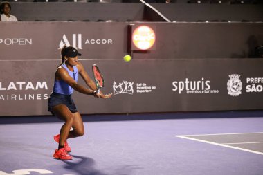 Sao Paulo (SP), 8 Eylül 2025 - Victoria Luiza Barros (BRA) ile Whitney Osuigwe (USA) arasındaki maç, Sao Paulo 'daki SP Açık' ta, 8 Eylül 2025 tarihinde Villa-Lobos Park 'ta gerçekleşmiştir. (leco viana\ yeni2))  