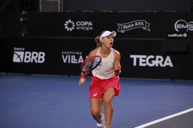 Sao Paulo (SP), 09 / 09 / 2025 - Sao Paulo 'da düzenlenen SP Açık' ta Elizabeth Mandlik (ABD) ile Laura Pigossi (BRA) arasındaki maç. (leco viana\ yeni2))    