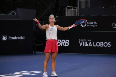 Sao Paulo (SP), 09 / 09 / 2025 - Sao Paulo 'da düzenlenen SP Açık' ta Elizabeth Mandlik (ABD) ile Laura Pigossi (BRA) arasındaki maç. (leco viana\ yeni2))    