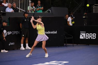 Sao Paulo (SP), 09 / 09 / 2025 - Sao Paulo 'da düzenlenen SP Açık' ta Elizabeth Mandlik (ABD) ile Laura Pigossi (BRA) arasındaki maç. (leco viana\ yeni2))    