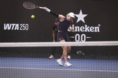 Sao Paulo (SP), 09 / 09 / 2025 - Sao Paulo 'da düzenlenen SP Açık' ta Francesca Jones (GBR) ile Lina Glushko (ISR) arasındaki maç, 9 Eylül 2025 tarihinde Sao Paulo 'nun batı bölgesinde gerçekleşti. (leco viana\ yeni2))  