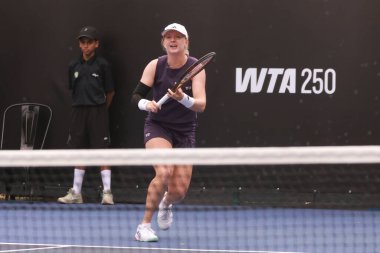 Sao Paulo (SP), 09 / 09 / 2025 - Sao Paulo 'da düzenlenen SP Açık' ta Francesca Jones (GBR) ile Lina Glushko (ISR) arasındaki maç, 9 Eylül 2025 tarihinde Sao Paulo 'nun batı bölgesinde gerçekleşti. (leco viana\ yeni2))  