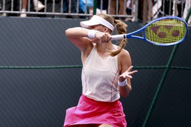 Sao Paulo (SP), 09 / 09 / 2025 - Sao Paulo 'da düzenlenen SP Açık' ta Francesca Jones (GBR) ile Lina Glushko (ISR) arasındaki maç, 9 Eylül 2025 tarihinde Sao Paulo 'nun batı bölgesinde gerçekleşti. (leco viana\ yeni2))  