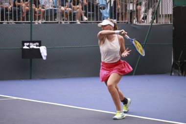 Sao Paulo (SP), 09 / 09 / 2025 - Sao Paulo 'da düzenlenen SP Açık' ta Francesca Jones (GBR) ile Lina Glushko (ISR) arasındaki maç, 9 Eylül 2025 tarihinde Sao Paulo 'nun batı bölgesinde gerçekleşti. (leco viana\ yeni2))  