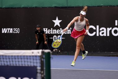 Sao Paulo (SP), 09 / 09 / 2025 - Sao Paulo 'da düzenlenen SP Açık' ta Francesca Jones (GBR) ile Lina Glushko (ISR) arasındaki maç, 9 Eylül 2025 tarihinde Sao Paulo 'nun batı bölgesinde gerçekleşti. (leco viana\ yeni2))  