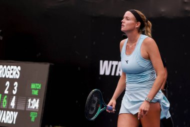 Sao Paulo (SP), 09 / 09 / 2025 - Anna Rogers (ABD) ile Panna Udvardy (HUN) arasındaki maç, Sao Paulo 'daki SP Açık' ta, 9 Eylül 2025 tarihinde Villa-Lobos Park 'ta gerçekleşti. (leco viana\ yeni2))     