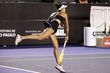Sao Paulo (SP), 09 / 09 / 2025 - Yasmine Mansouri (FRA) ile Alexandra Eala (PHI) arasındaki maç, Sao Paulo 'daki SP Açık' ta, 9 Eylül 2025 tarihinde Villa-Lobos Park 'ta gerçekleşti. (leco viana\ yeni2))     