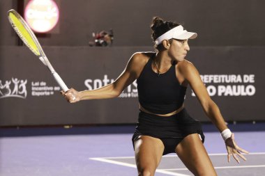 Sao Paulo (SP), 09 / 09 / 2025 - Yasmine Mansouri (FRA) ile Alexandra Eala (PHI) arasındaki maç, Sao Paulo 'daki SP Açık' ta, 9 Eylül 2025 tarihinde Villa-Lobos Park 'ta gerçekleşti. (leco viana\ yeni2))     