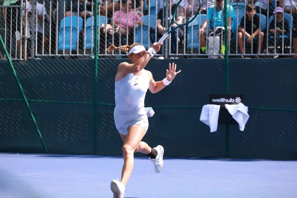 Sao Paulo (SP), 8 Eylül 2025 - Sao Paulo 'da oynanan SP Açık' ta Arianne Hartono (Ned) ile Solana Sierra (Arg) arasındaki maç, Villa-Lobos Park 'ta oynanan SP Açık. (leco viana\ yeni2))      