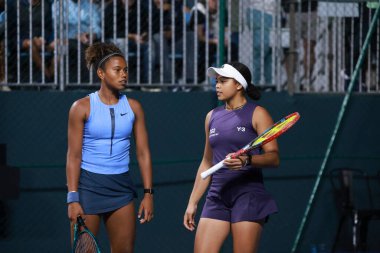 Sao Paulo (sp), 09 / 09 / 2025 - sao paulo 'da açılan sp' de Victoria luiza barros (bra) ve nauhany vitoria leme da silva (bra) vs Anna Rogers (USA) ve janice tjen (ina) arasındaki çiftler maçı. (leco viana\ yeni2))    