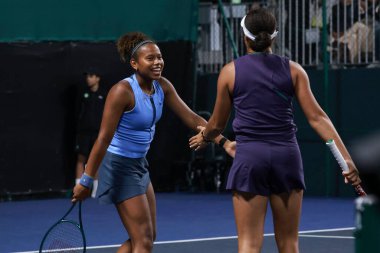 Sao Paulo (sp), 09 / 09 / 2025 - sao paulo 'da açılan sp' de Victoria luiza barros (bra) ve nauhany vitoria leme da silva (bra) vs Anna Rogers (USA) ve janice tjen (ina) arasındaki çiftler maçı. (leco viana\ yeni2))    