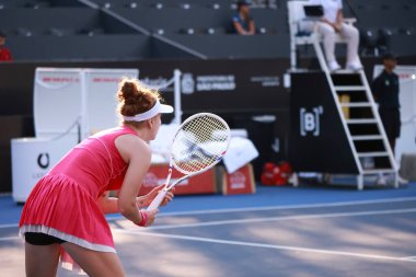 Sao Paulo (SP), 09 / 11 / 2025 - Berfu Cengiz (TUR) ile Renata Zarazua (MEX) arasındaki maç, Sao Paulo 'daki SP Açık' ta, 2025 yılında Villa-Lobos Park 'ta gerçekleşti. (leco viana\ yeni2))    