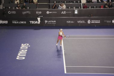 Sao Paulo (SP), 11 Eylül 2025 - Sao Paulo 'daki SP Açık' ta Beatriz Haddad Maia (BRA) ile Laura Pigossi arasındaki maç, 11 Eylül 2025 tarihinde Villa-Lobos Park 'ta gerçekleşmiştir. (leco viana\ yeni2))    