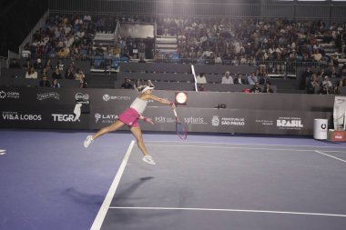 Sao Paulo (SP), 11 Eylül 2025 - Sao Paulo 'daki SP Açık' ta Beatriz Haddad Maia (BRA) ile Laura Pigossi arasındaki maç, 11 Eylül 2025 tarihinde Villa-Lobos Park 'ta gerçekleşmiştir. (leco viana\ yeni2))    