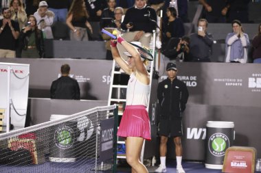 Sao Paulo (SP), 11 Eylül 2025 - Sao Paulo 'daki SP Açık' ta Beatriz Haddad Maia (BRA) ile Laura Pigossi arasındaki maç, 11 Eylül 2025 tarihinde Villa-Lobos Park 'ta gerçekleşmiştir. (leco viana\ yeni2))    