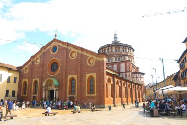 Milan (İtalya), 12 Eylül 2025 - Chiesa di Santa Maria delle Grazie / Son Yemek - Santa Maria delle Grazie Kilisesi (İngilizce: 
