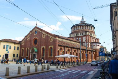 Milan (İtalya), 12 Eylül 2025 - Chiesa di Santa Maria delle Grazie / Son Yemek - Santa Maria delle Grazie Kilisesi (İngilizce: 