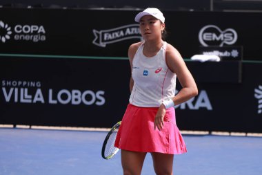 Sao Paulo (SP), 12 Eylül 2025 - Janice Tjen (INA) vs. Alexandra Eala (PHI), Sao Paulo 'daki SP Open' da, 12 Eylül 2025 tarihinde, Sao Paulo 'nun batı bölgesinde yer alır. (leco viana\ yeni2))    