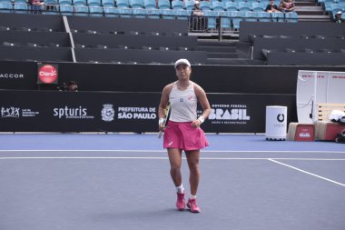 Sao Paulo (SP), 12 Eylül 2025 - Janice Tjen (INA) vs. Alexandra Eala (PHI), Sao Paulo 'daki SP Open' da, 12 Eylül 2025 tarihinde, Sao Paulo 'nun batı bölgesinde yer alır. (leco viana\ yeni2))    