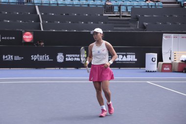 Sao Paulo (SP), 12 Eylül 2025 - Janice Tjen (INA) vs. Alexandra Eala (PHI), Sao Paulo 'daki SP Open' da, 12 Eylül 2025 tarihinde, Sao Paulo 'nun batı bölgesinde yer alır. (leco viana\ yeni2))    