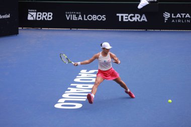 Sao Paulo (SP), 12 Eylül 2025 - Janice Tjen (INA) vs. Alexandra Eala (PHI), Sao Paulo 'daki SP Open' da, 12 Eylül 2025 tarihinde, Sao Paulo 'nun batı bölgesinde yer alır. (leco viana\ yeni2))    