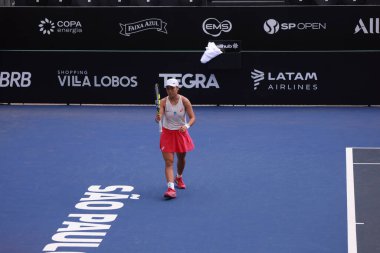 Sao Paulo (SP), 12 Eylül 2025 - Janice Tjen (INA) vs. Alexandra Eala (PHI), Sao Paulo 'daki SP Open' da, 12 Eylül 2025 tarihinde, Sao Paulo 'nun batı bölgesinde yer alır. (leco viana\ yeni2))    