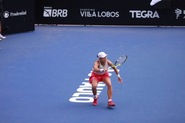 Sao Paulo (SP), 12 Eylül 2025 - Janice Tjen (INA) vs. Alexandra Eala (PHI), Sao Paulo 'daki SP Open' da, 12 Eylül 2025 tarihinde, Sao Paulo 'nun batı bölgesinde yer alır. (leco viana\ yeni2))    