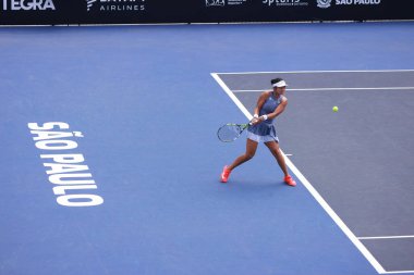 Sao Paulo (SP), 12 Eylül 2025 - Janice Tjen (INA) vs. Alexandra Eala (PHI), Sao Paulo 'daki SP Open' da, 12 Eylül 2025 tarihinde, Sao Paulo 'nun batı bölgesinde yer alır. (leco viana\ yeni2))    