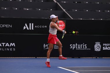 Sao Paulo (SP), 12 Eylül 2025 - Janice Tjen (INA) vs. Alexandra Eala (PHI), Sao Paulo 'daki SP Open' da, 12 Eylül 2025 tarihinde, Sao Paulo 'nun batı bölgesinde yer alır. (leco viana\ yeni2))    