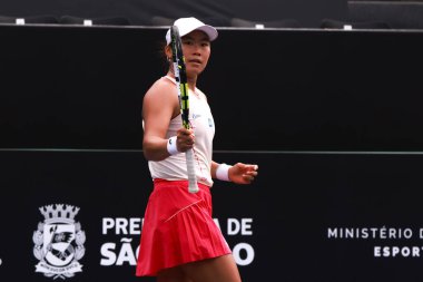 Sao Paulo (SP), 12 Eylül 2025 - Janice Tjen (INA) vs. Alexandra Eala (PHI), Sao Paulo 'daki SP Open' da, 12 Eylül 2025 tarihinde, Sao Paulo 'nun batı bölgesinde yer alır. (leco viana\ yeni2))    