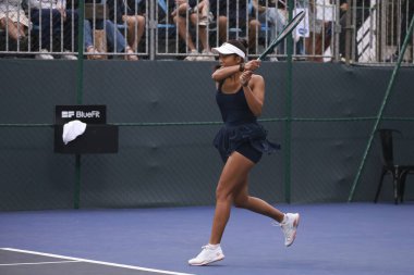 Sao Paulo (SP), 09 / 12 / 2025 - Tiantsoa Rakotomanga Rajaonah (FRA) ile Panna Udvardy (HUN) arasındaki maç, Sao Paulo 'daki SP Açık' ta, 12 Eylül 2025 tarihinde Villa-Lobos Park 'ta gerçekleşti. (leco viana\ yeni2))    